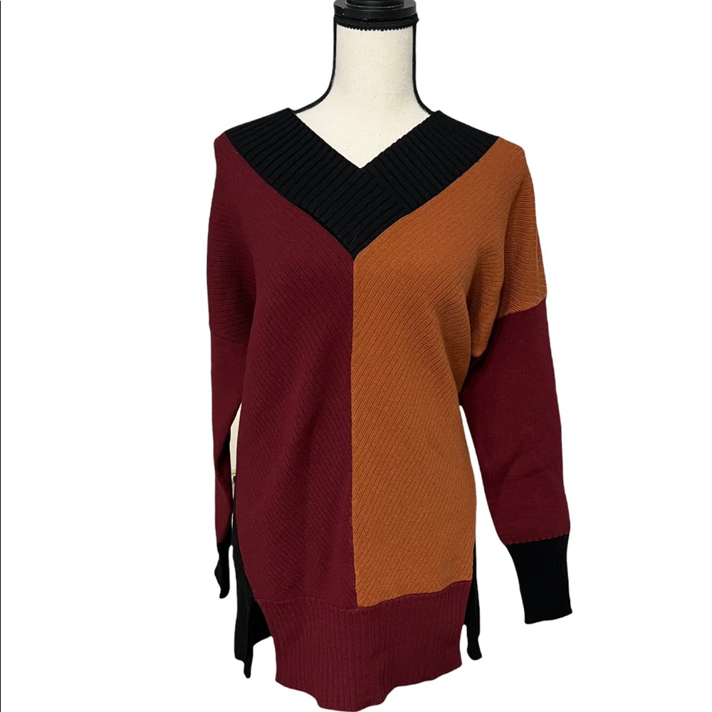 Stitchdrop V-Neck Tunic Sweater